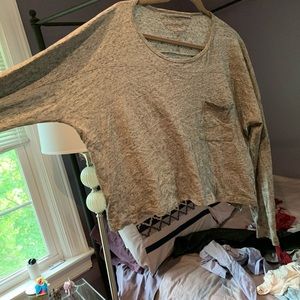 Madewell Gray speckled long-sleeve tee